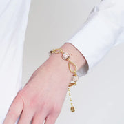 Bracciale in Metallo con cristalli ispirati al vetro di Murano