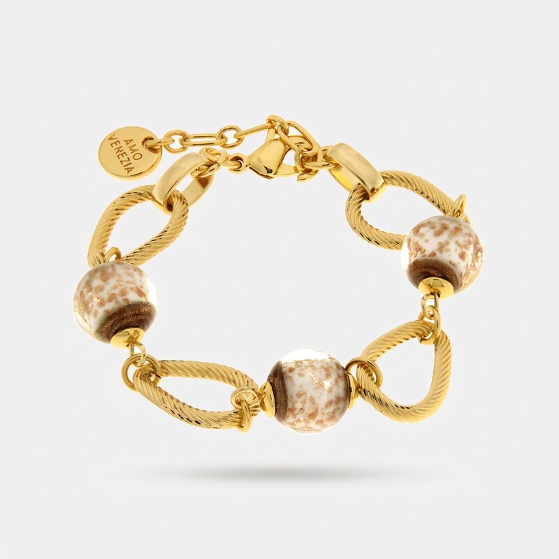 Bracciale in Metallo con cristalli ispirati all'art glass - BYSIMON gioielli