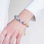 Bracciale in Metallo con cristalli blu ispirati al vetro di Murano - BYSIMON gioielli