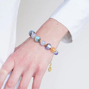 Bracciale in Metallo con cristalli blu ispirati al vetro di Murano