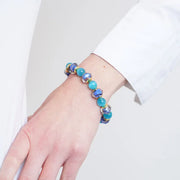 Bracciale in Metallo con cristalli blu ispirati al vetro di Murano