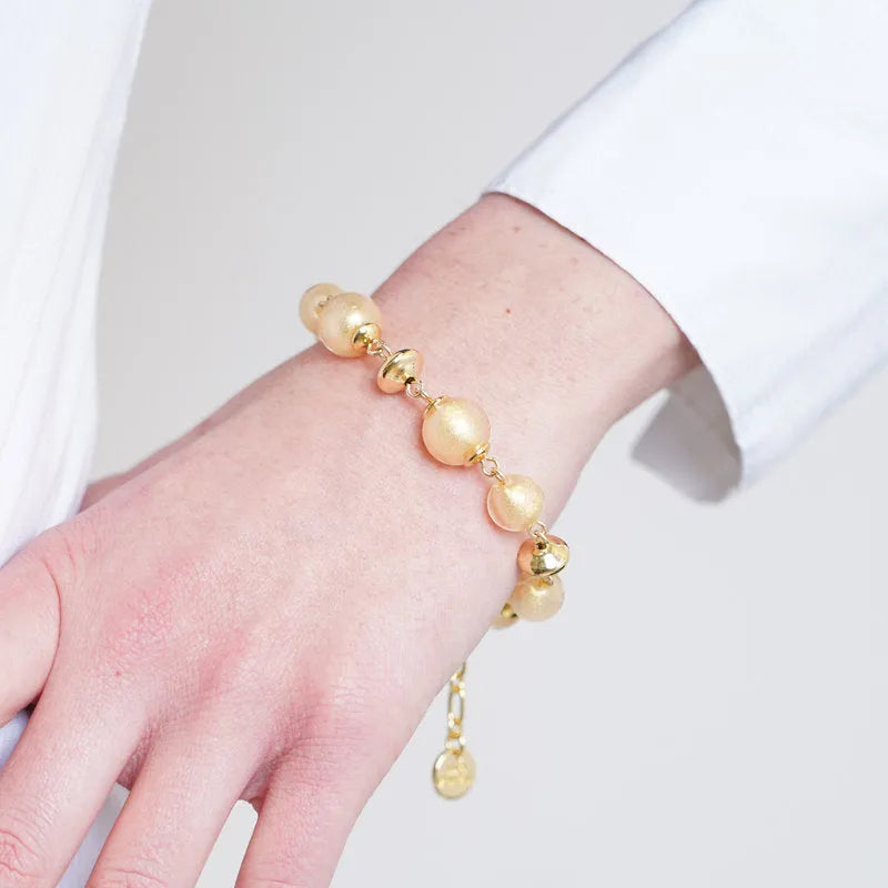 Bracciale in Metallo con cristalli ispirati al vetro di Murano