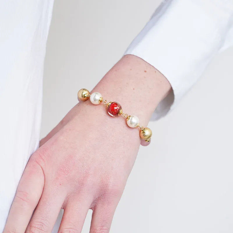 Bracciale in Metallo con cristalli coloati ispirati al vetro di Murano