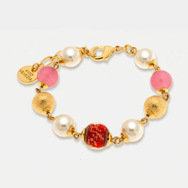 Bracciale in Metallo con cristalli colorati ispirati all'art glass - BYSIMON gioielli