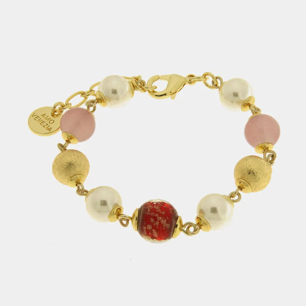 Bracciale in Metallo con cristalli colorati ispirati all'art glass - BYSIMON gioielli