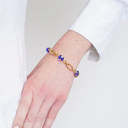 Bracciale in Metallo con cristalli blu ispirati al vetro di Murano
