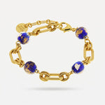 Bracciale in Metallo con cristalli blu ispirati all'art glass - BYSIMON gioielli