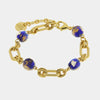 Bracciale in Metallo con cristalli blu ispirati al vetro di Murano