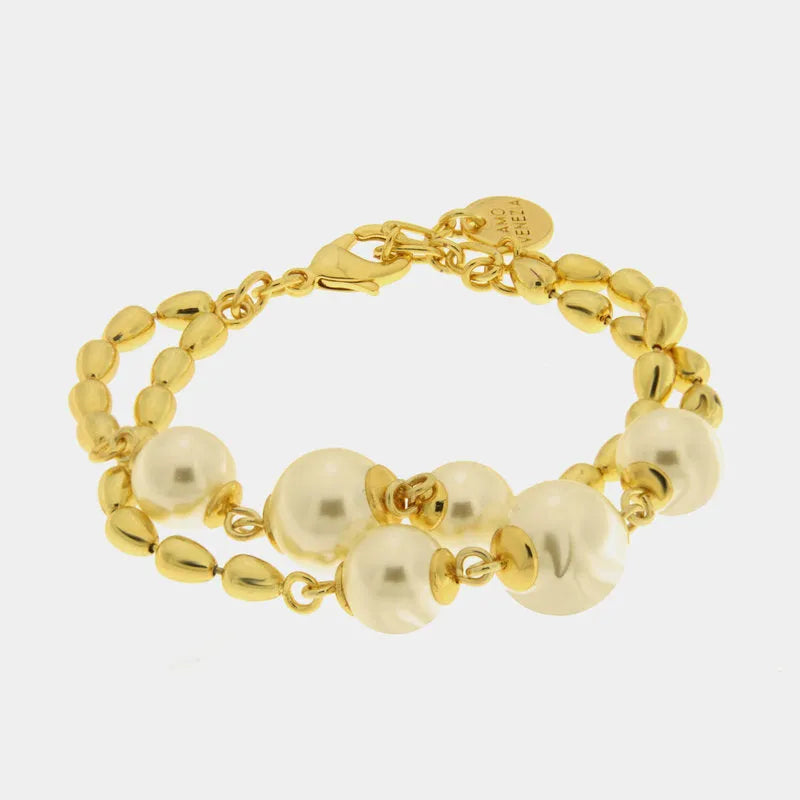 Bracciale in Metallo multifilo con perle