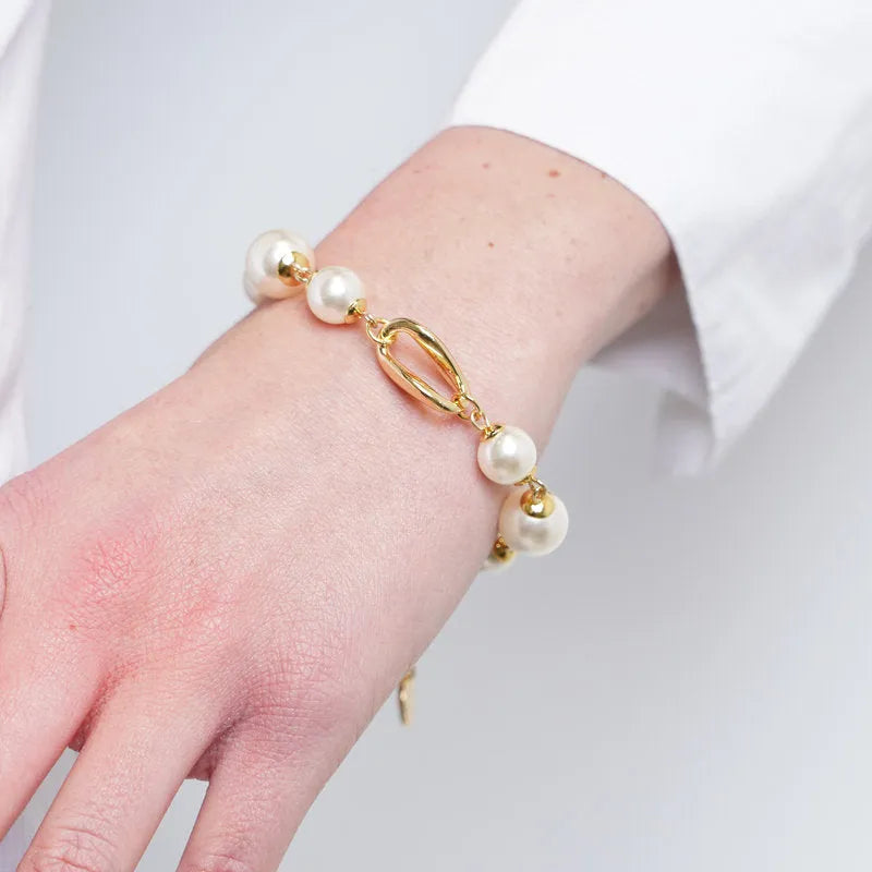 Bracciale in Metallo con perle
