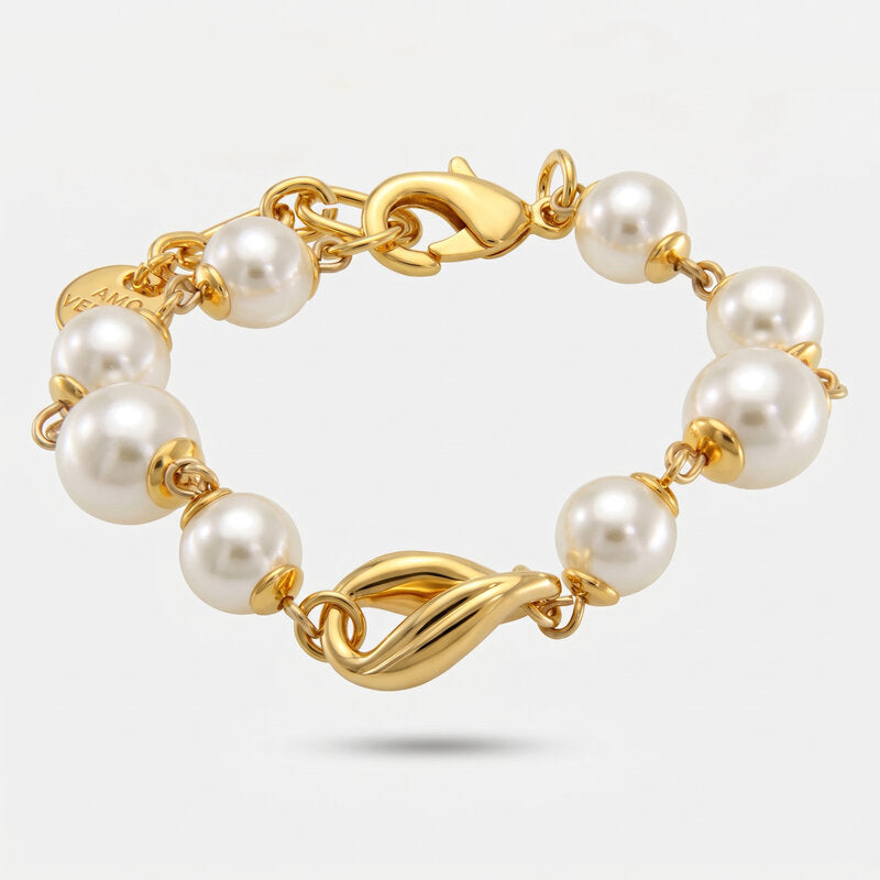 Bracciale in Metallo con perle - BYSIMON gioielli