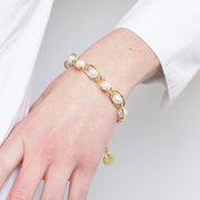 Bracciale in Metallo con perle e cerchi intrecciati