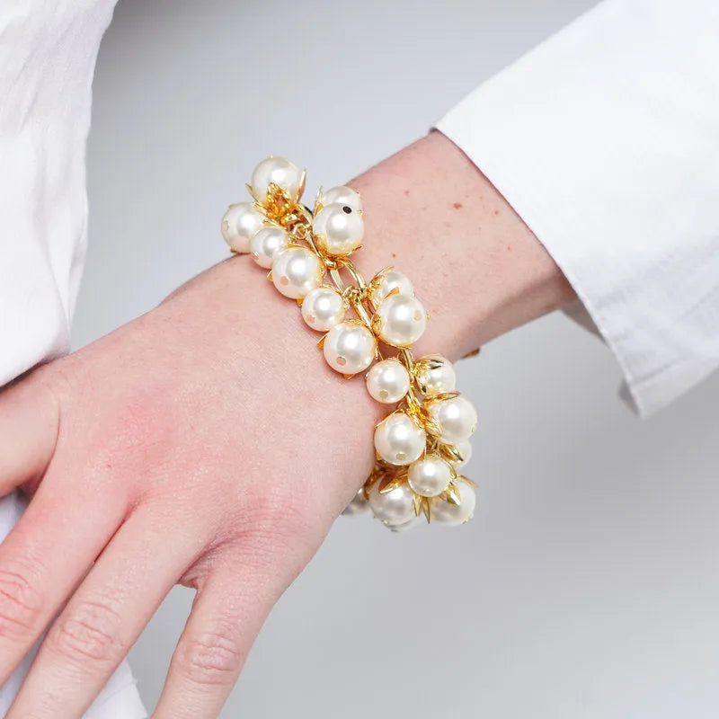 Bracciale in Metallo con perle - BYSIMON gioielli