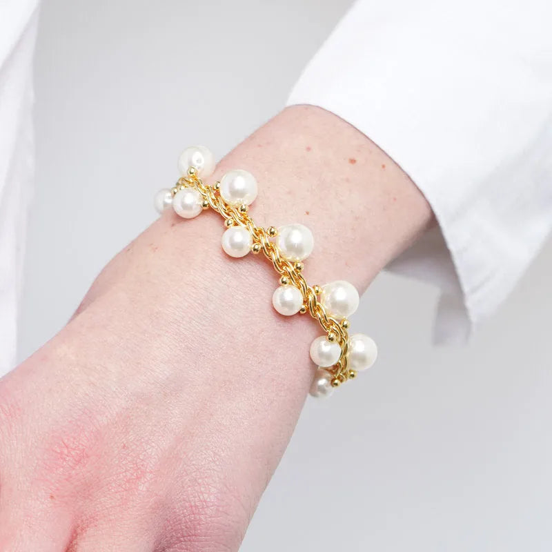 Bracciale in Metallo con perle - BYSIMON gioielli