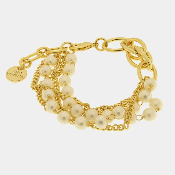 Bracciale in Metallo con perle multifilo AMOVENEZIA - gioiello BySimon