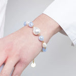 Bracciale in Metallo con cristalli e perle - BYSIMON gioielli