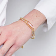 Bracciale in Metallo doppia catena con cristalli