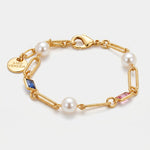 Bracciale in Metallo catena con cristalli e perle - BYSIMON gioielli