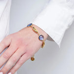 Bracciale in Metallo con sfere ovali e cristalli blu AMOVENEZIA - gioiello BySimon