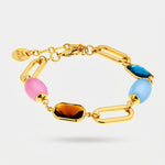 Bracciale in Metallo con cristalli e sfere colorate - BYSIMON gioielli