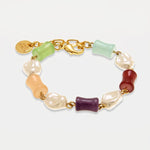 Bracciale in Metallo con perle e sfere colorate - BYSIMON gioielli