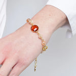 Bracciale in Metallo con sfere e cristalli marroni - BYSIMON gioielli