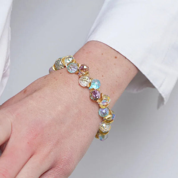 Bracciale in Metallo con cristalli colorati - BYSIMON gioielli