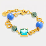 Bracciale in Metallo con cristalli blu - BYSIMON gioielli