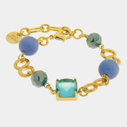 Bracciale in Metallo con cristalli blu