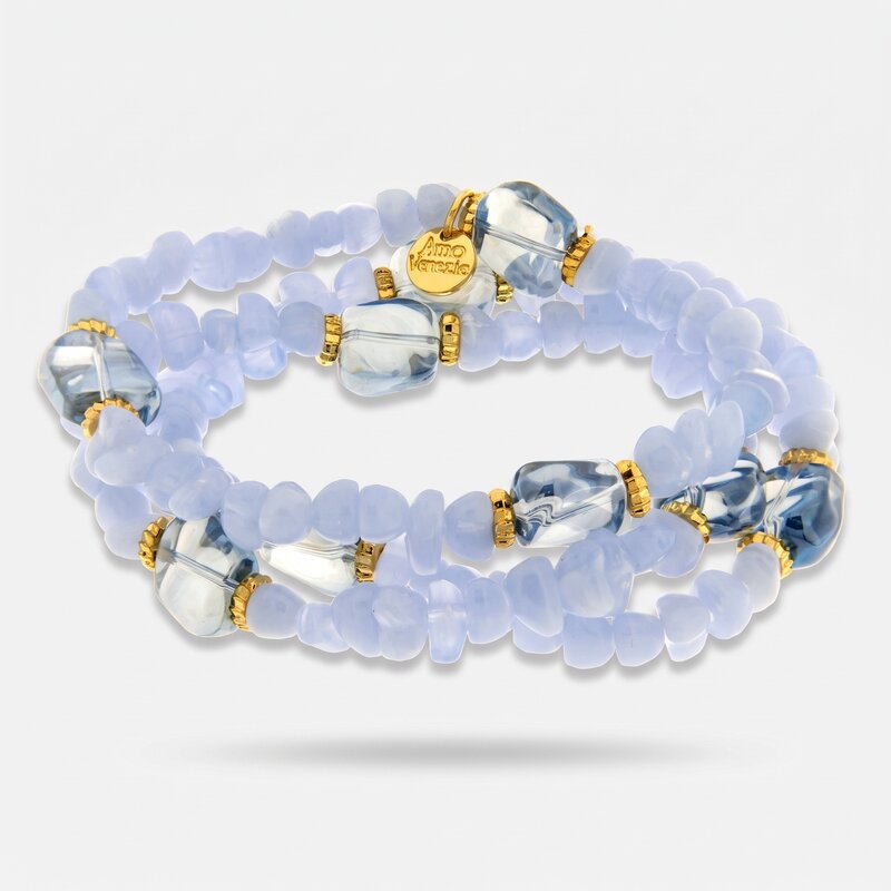 Bracciale in Metallo multifilo con cristalli AMOVENEZIA - gioiello BySimon
