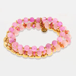 Bracciale in Metallo multifilo con cristalli rosa ispirati all'art glass - BYSIMON gioielli