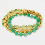 Bracciale in Metallo multifilo con cristalli verdi ispirati all'art glass - BYSIMON gioielli
