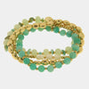 Bracciale in Metallo multifilo con cristalli verdi ispirati al vetro di Murano