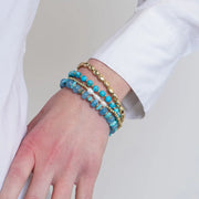 Bracciale in Metallo multifilo con cristalli verdi ispirati al vetro di Murano