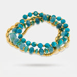 Bracciale in Metallo multifilo con cristalli verdi ispirati all'art glass - BYSIMON gioielli