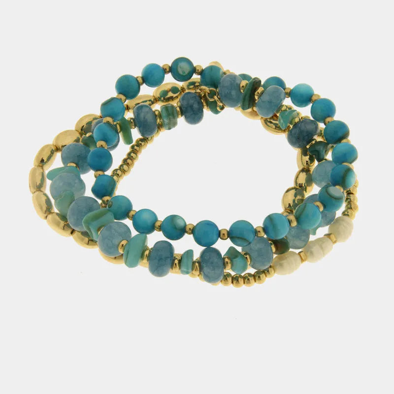 Bracciale in Metallo multifilo con cristalli verdi ispirati al vetro di Murano