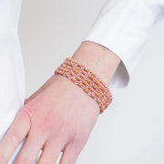 Bracciale in Metallo multifilo con cristalli arancio ispirati al vetro di Murano