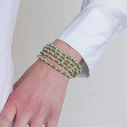 Bracciale in Metallo multifilo con cristalli verdi ispirati al vetro di Murano