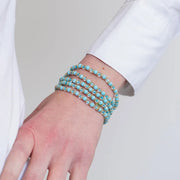 Bracciale in Metallo multifilo con cristalli verdi ispirati al vetro di Murano