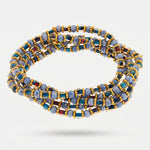 Bracciale in Metallo multifilo con cristalli blu ispirati all'art glass - BYSIMON gioielli