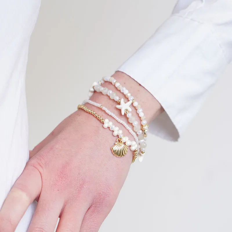 Bracciale in Metallo multifilo con cristalli e conchiglia AMOVENEZIA - gioiello BySimon