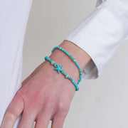 Bracciale in Metallo multifilo con cristalli verdi e stella marina