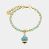 Bracciale in Metallo con sfere e campanella Capri turchese