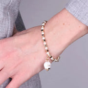 Bracciale in Metallo con sfere e campanella Capri bianca