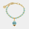 Bracciale in Metallo con sfere e campanella Capri turchese