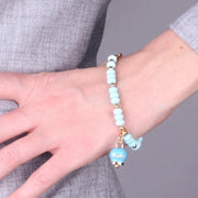 Bracciale in Metallo con sfere e campanella Capri turchese