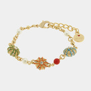 Bracciale in Metallo con ricci colorati