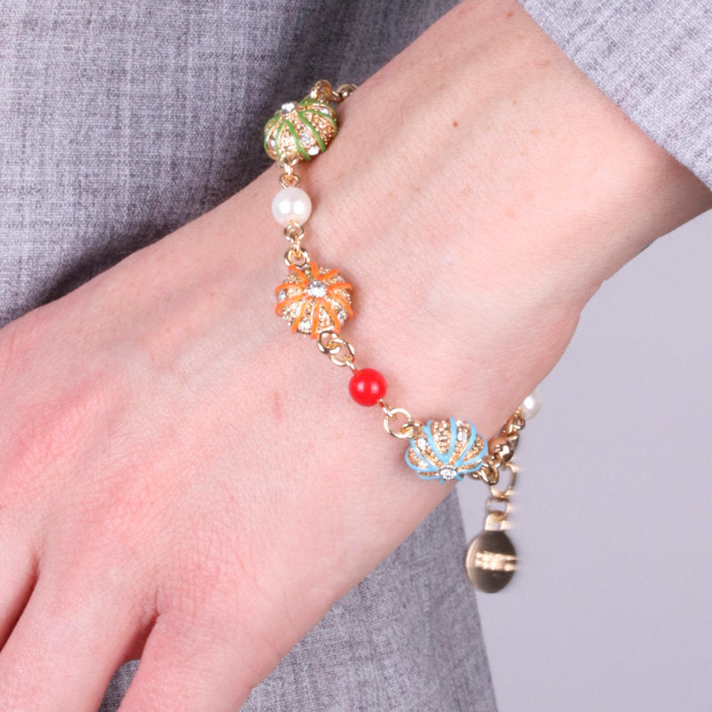 Bracciale in Metallo con ricci colorati - BYSIMON gioielli