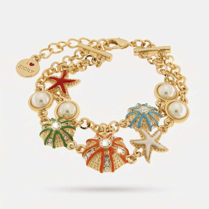 Bracciale in Metallo con ricci colorati - BYSIMON gioielli