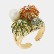 Anello in Metallo con ricci colorati